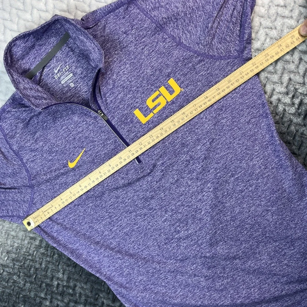 Nike Dri Fit LSU Purple Gold 1/4 Zip Womens XL Pullover Performance Shirt
